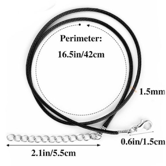 1.5mm Waxed Cotton Necklace Cord with Lobster Clasp Cotton Cord Necklace 17”-20” - Picture 2 of 5